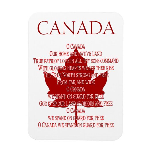 Canada Anthem Fridge Magnet Custom Canada Magnets Magneet (Verticaal)