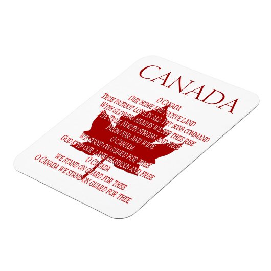 Canada Anthem Fridge Magnet Custom Canada Magnets Magneet (Linkerzijde)