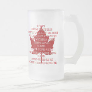 Canada Anthem Glass Souvenir Beer Mok Canada Gift
