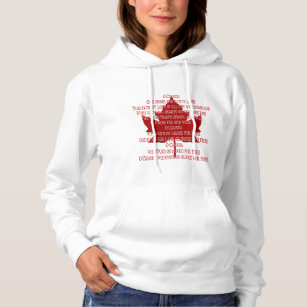 Canada Anthem Hooded T-Shirt Souvenir Canada Shirt
