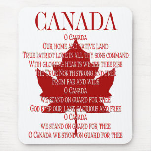 Canada Anthem Mousepad Canada Maple Leaf Mousepad Muismat