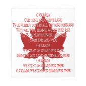 Canada Anthem Souvenir Notepad Canada - cadeaus Notitieblok (Voorkant)