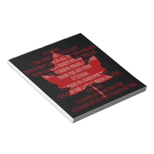 Canada Anthem Souvenir Notepad Canada - cadeaus Notitieblok (Schuin)