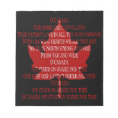 Canada Anthem Souvenir Notepad Canada - cadeaus Notitieblok (Voorkant)