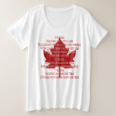 Canada Anthem T-Shirts Plus Size Canada Shirt (Design voorkant)