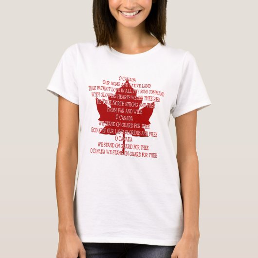 Canada Anthem Women's Shirt Plus Size Canada Shirt (Voorkant)