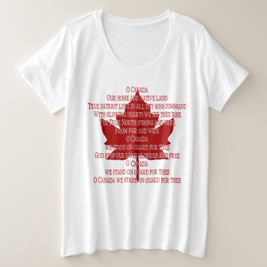 Canada Anthem Women's Shirt Plus Size Canada Shirt (Design voorkant)