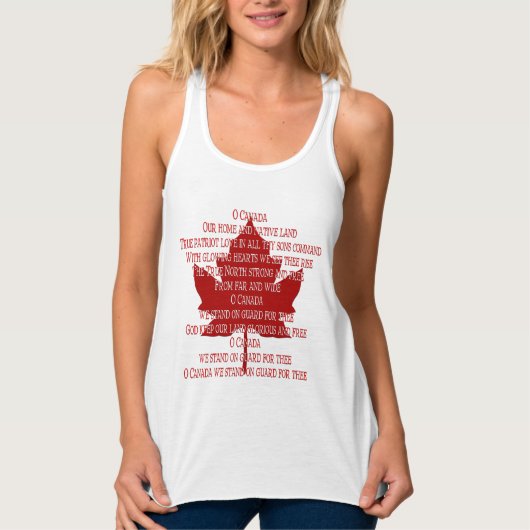 Canada Anthem Women's Tanktop Canada Souvenir Top (Voorkant)
