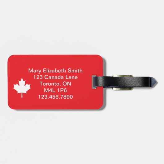 Canada Bagagelabel (Achterkant horizontaal)