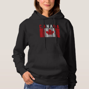 Canada Barcode Maple Leaf Canada Flag Pride Canadi Hoodie