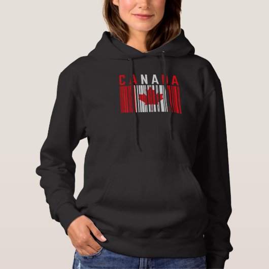 Canada Barcode Maple Leaf Canada Flag Pride Canadi Hoodie (Voorkant)