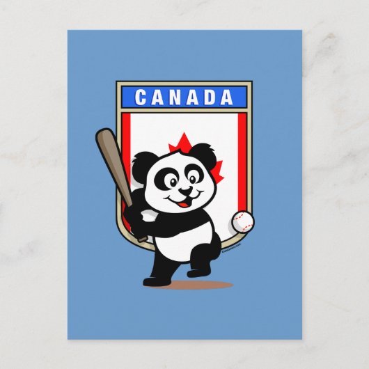 Canada Baseball Panda Briefkaart (Voorkant)