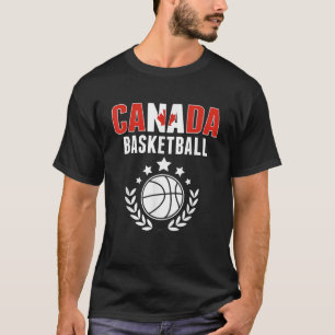 Canada Basketbal liefhebbers Jersey Canadese vlag T-shirt