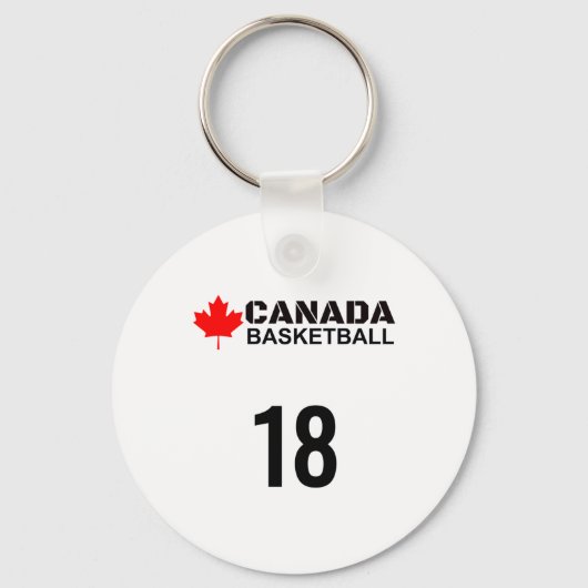 Canada Basketbal Nummer 18 Ontwerp Cadeaubon Sleutelhanger (Voorkant)
