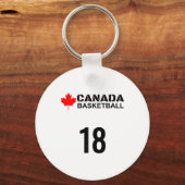 Canada Basketbal Nummer 18 Ontwerp Cadeaubon Sleutelhanger (Voorkant)