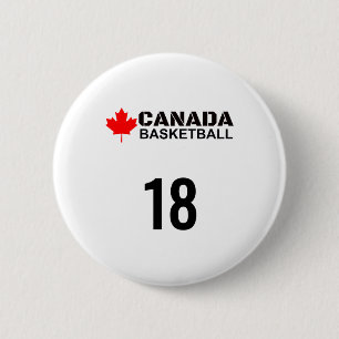 Canada Basketbal Nummer 18 Ontwerp Gift Idee Ronde Button 5,7 Cm