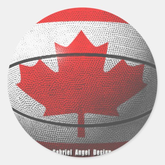 Canada Basketball Ronde Sticker (Voorkant)