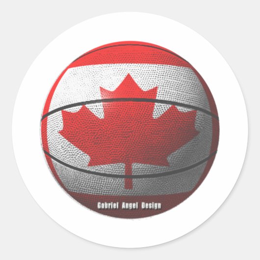 Canada Basketball Ronde Sticker (Voorkant)
