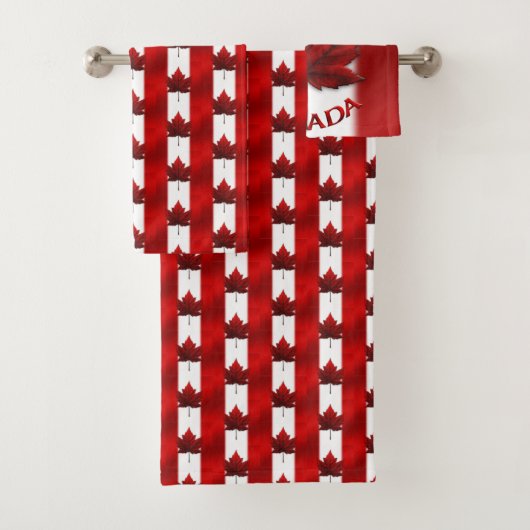 Canada Bath Towel Set Custom Canada Flag Towells Bad Handdoek (Insitu)