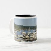 Canada, BC, Golfeilanden, Salt Spring Island Tweekleurige Koffiemok (Voorkant links)