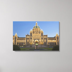 Canada, BC, Victoria, BC-wetgevingsgebouw bij Canvas Afdruk