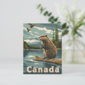Canada Beaver Briefkaart (Staand voorkant)
