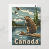 Canada Beaver Briefkaart (Voorkant / Achterkant)