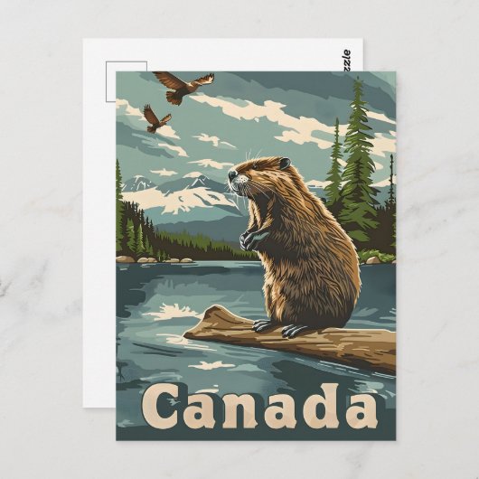 Canada Beaver Briefkaart (Voorkant / Achterkant)
