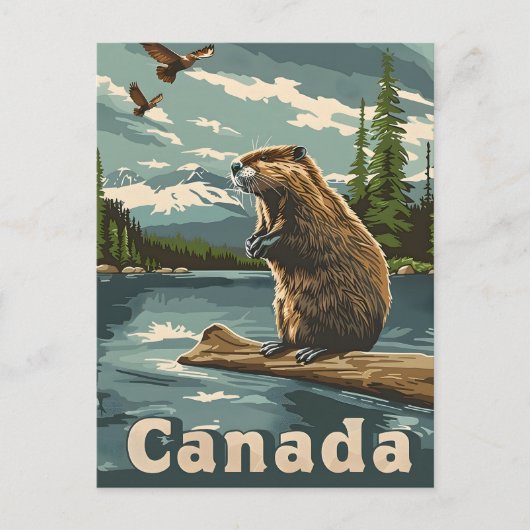 Canada Beaver Briefkaart (Voorkant)
