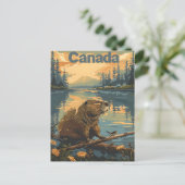 Canada Beaver Briefkaart (Staand voorkant)