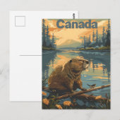 Canada Beaver Briefkaart (Voorkant / Achterkant)