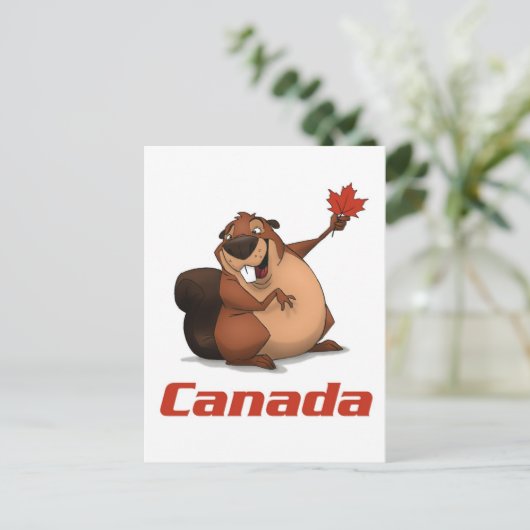 Canada Beaver Briefkaart (Staand voorkant)