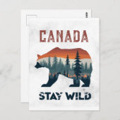  Canada Beer Stay Wild Travel Briefkaart (Voorkant / Achterkant)