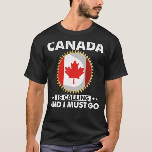Canada belt en ik moet naar de Canadese vlag Mapl. T-shirt (Voorkant)