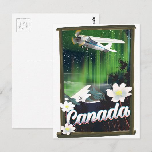 Canada berg reisposter briefkaart (Voorkant / Achterkant)