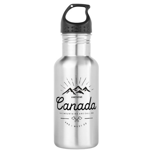 Canada bergen noemen me Monotone Waterfles (Voorkant)