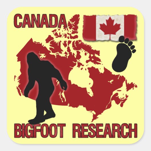 Canada Bigfoot Research Vierkante Sticker (Voorkant)