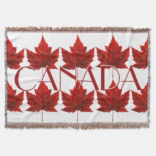 Canada Blanket Canada Maple Leaf Souvenir Throw Deken (Voorkant)