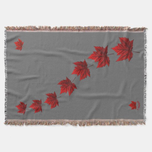 Canada Blanket Canada Maple Leaf Souvenir Throw Deken (Voorkant)