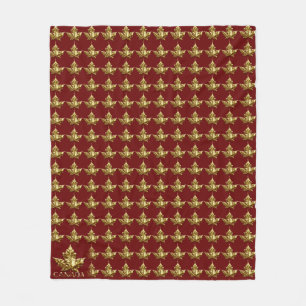 Canada Blanket Gold Canada Maple Leaf Blanket Fleece Deken