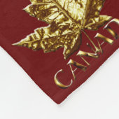 Canada Blanket Gold Canada Maple Leaf Blanket Fleece Deken (Hoek)