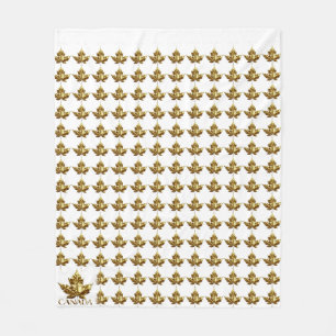 Canada Blanket Gold Canada Maple Leaf Blanket Fleece Deken