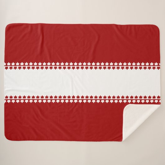 Canada Blankets Blanket Canada Maple Leaf Sherpa Deken (Voorkant (horizontaal))