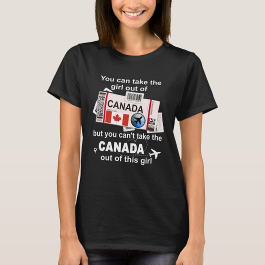 Canada Boarding Pass  Canada Girl  Canada T-shirt (Voorkant)