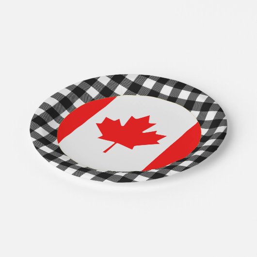 Canada Bord, buffelpleister en Canadese vlag Papieren Bordje (Gekanteld)