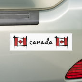 Canada Borstel Vlag Bumpersticker (Op auto)