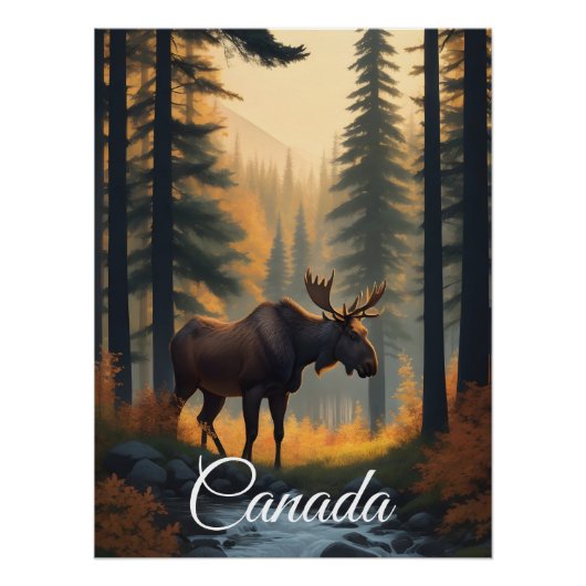 Canada Bos Eland Reisposter Perfect Poster (Voorkant)