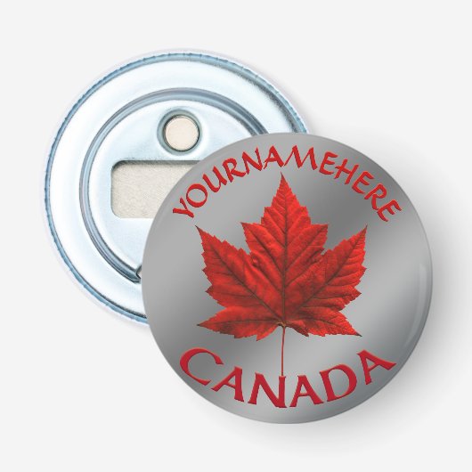 Canada Bottle Open Custom Canada Souvenirs Button Flesopener (Voorkant)