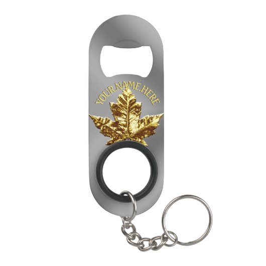 Canada Bottle Open Custom Gold Canada Souvenirs Mini Flessenopener (Achterkant)