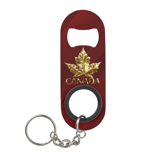 Canada Bottle Open Custom Gold Canada Souvenirs Mini Flessenopener (Voorkant)